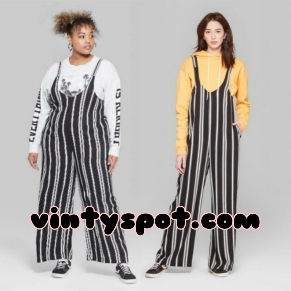 Striped Strappy Scoop Neck Jumpsuit - Wild Fable